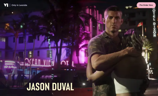 Jason Duval on a neon-washed Vice City strip