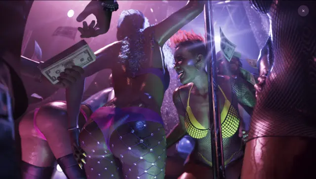 Money in the air at the club