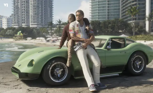 Vice City skyline, top down