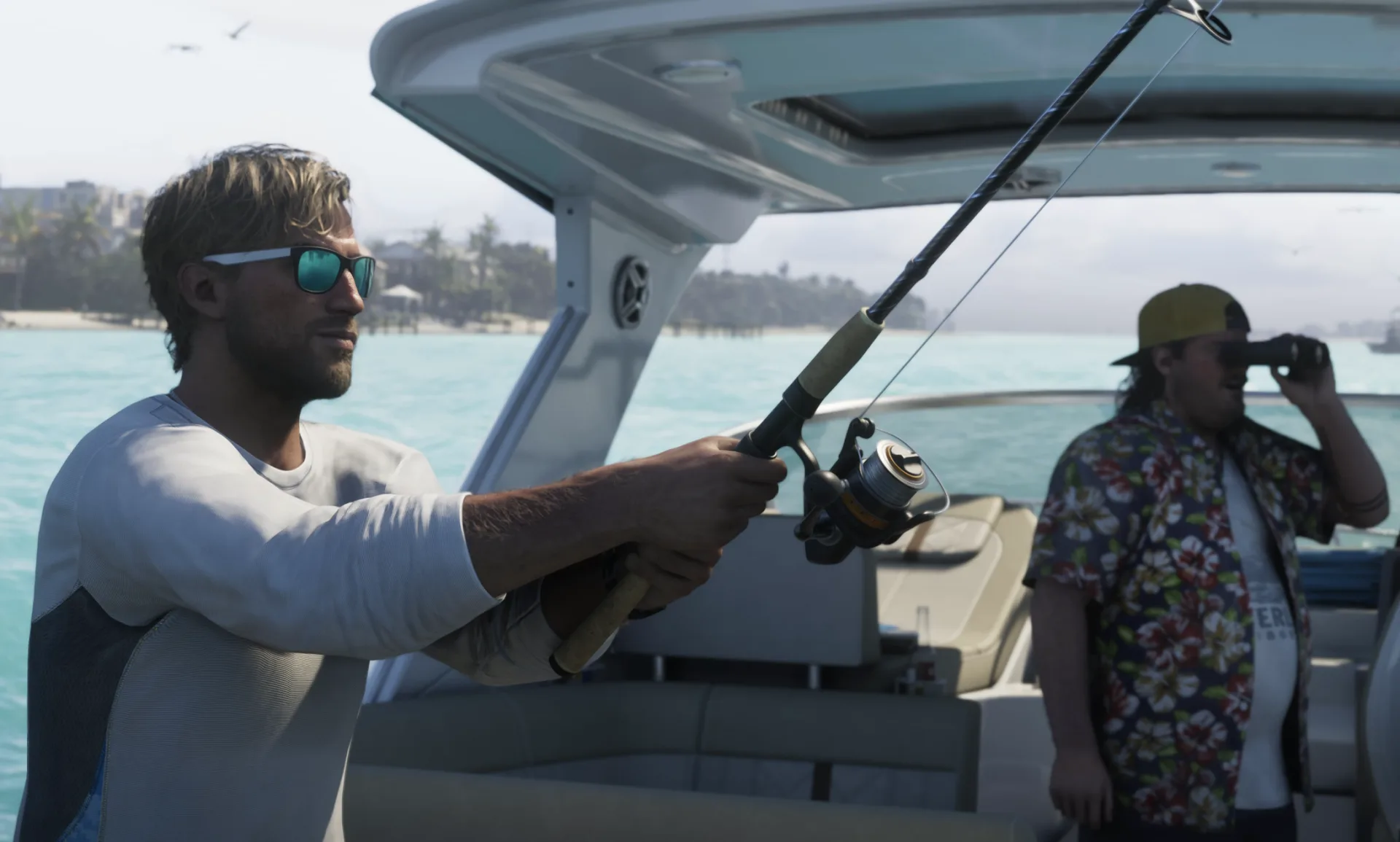 Casting lines off a center console in the Keys