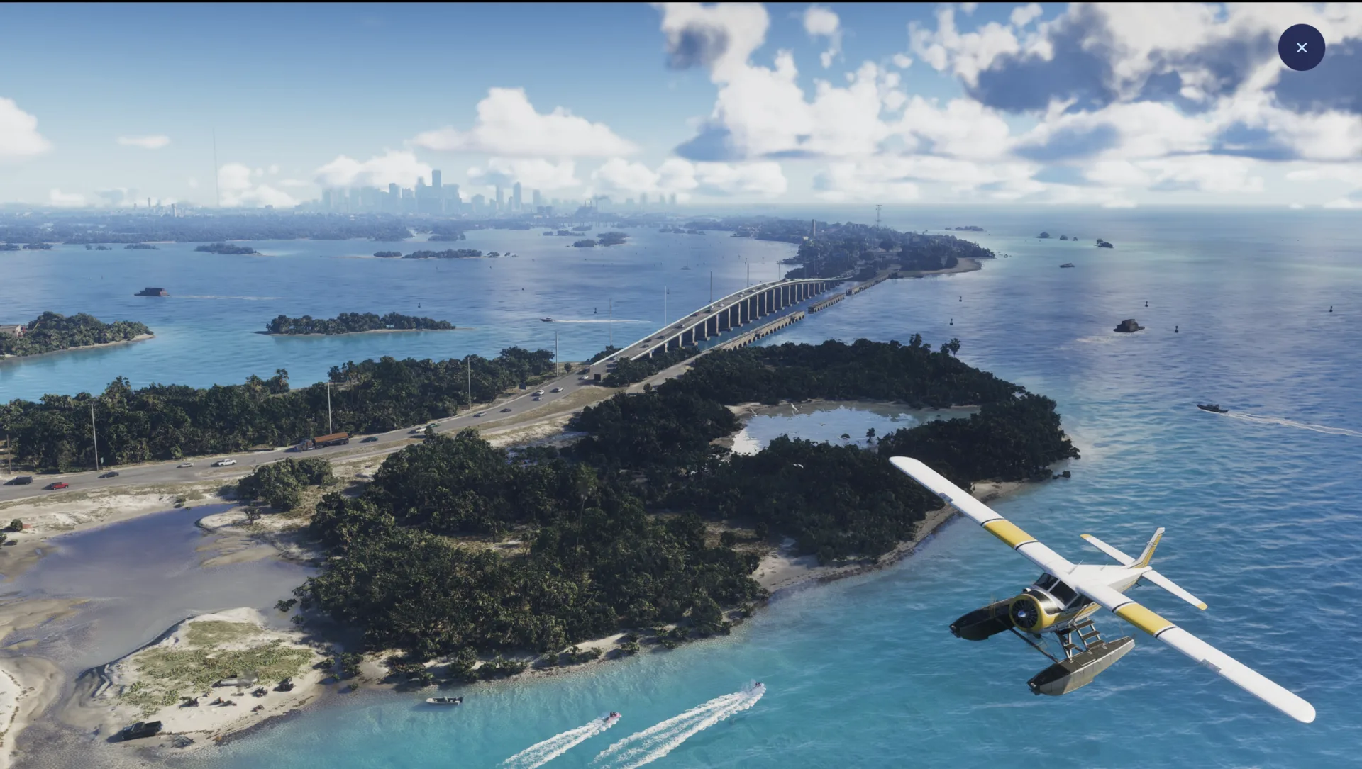 Aerial view over the Leonida Keys causeway