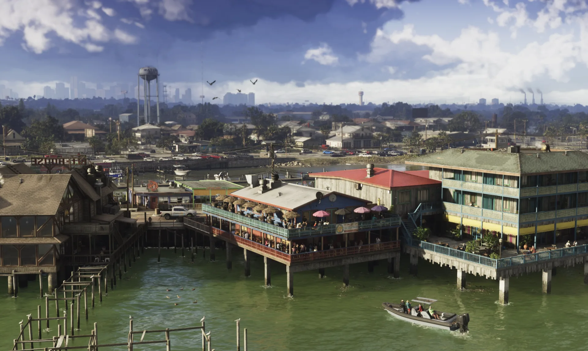The fish house docks at golden hour