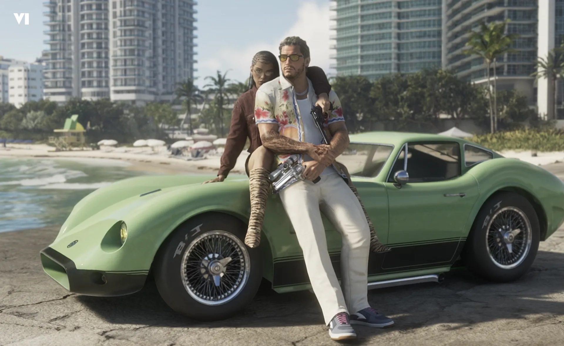 Vice City skyline, top down